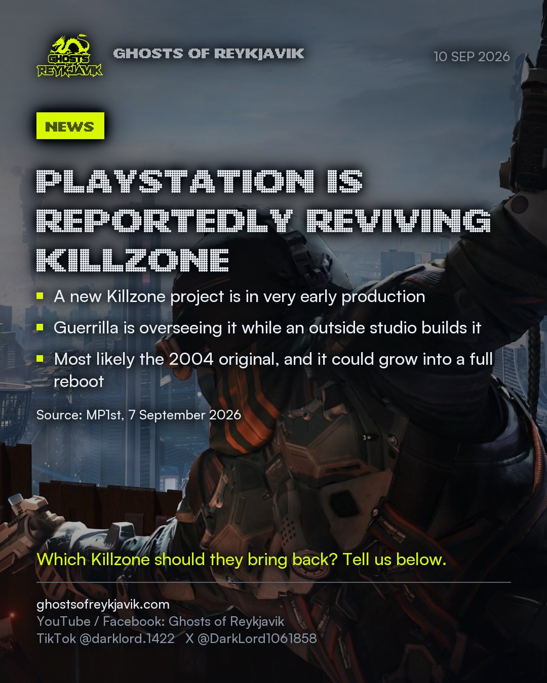 PlayStation is reportedly reviving Killzone