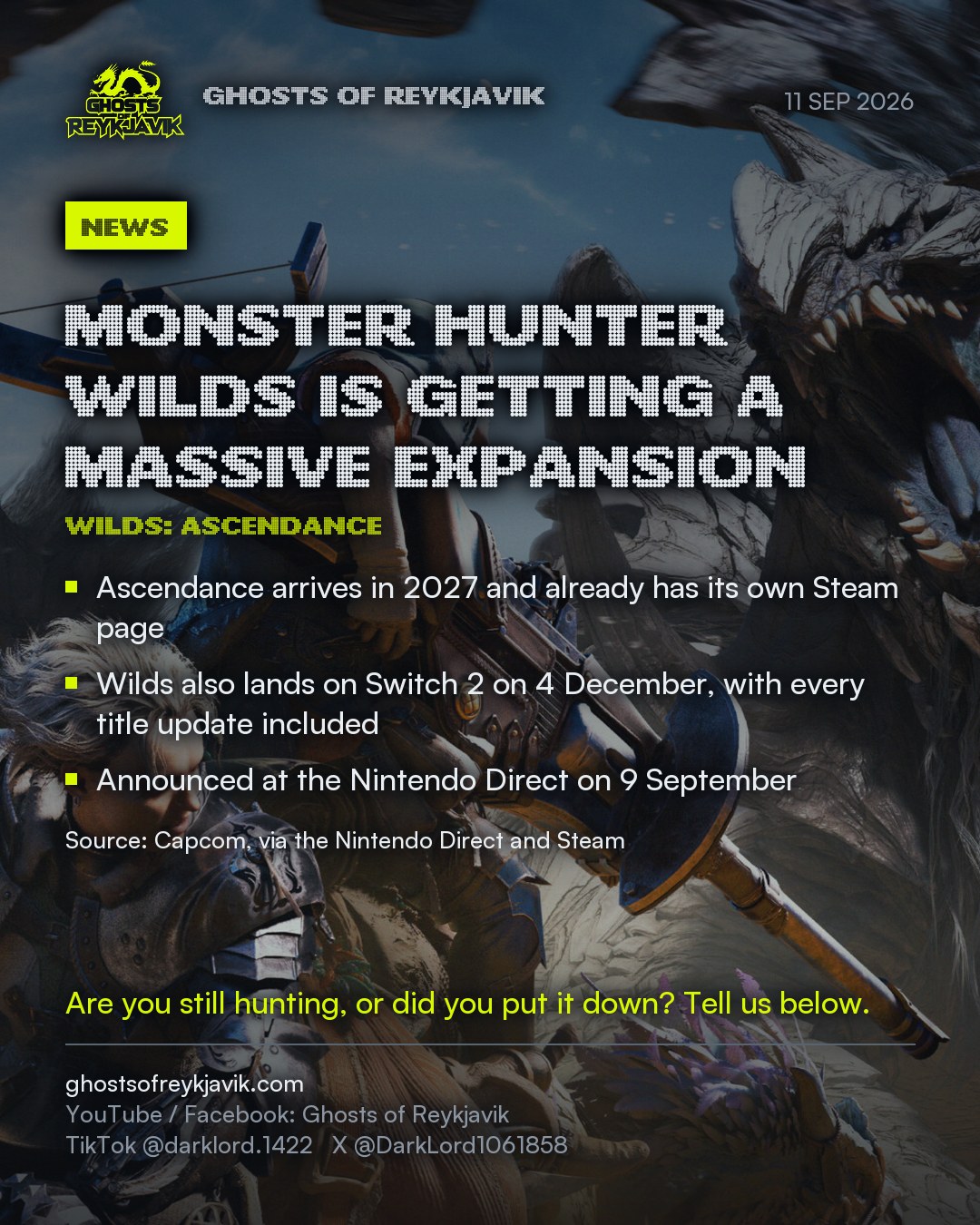 Monster Hunter Wilds is getting a massive expansion