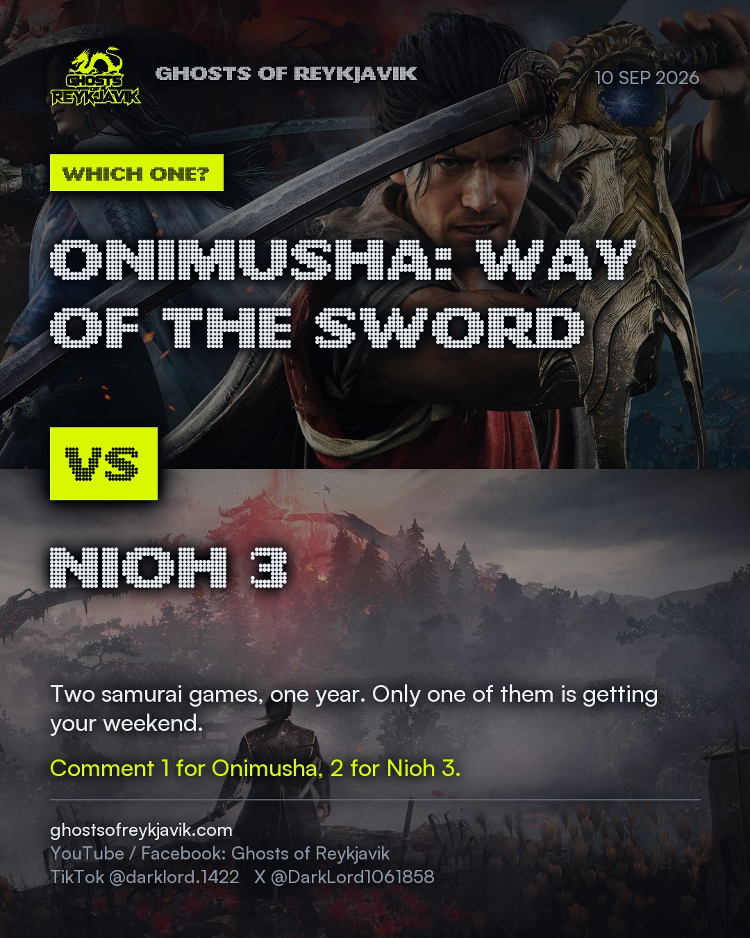 Two samurai games, one year. Only one of them is getting your weekend.